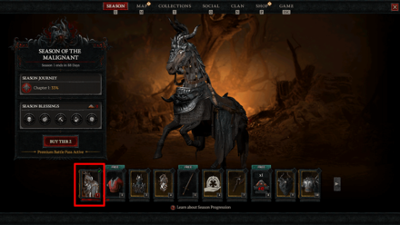 Diablo IV - Warded Mustang and Coldiron Barding BP Reward