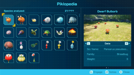 Pikmin 4 - Piklopedia