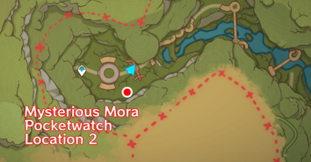 Genshin - Mysterious Mora Pocketwatch Location 2 Map