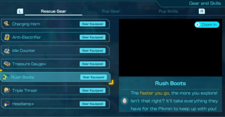 Pikmin 4 - List of Rescue Gear Page