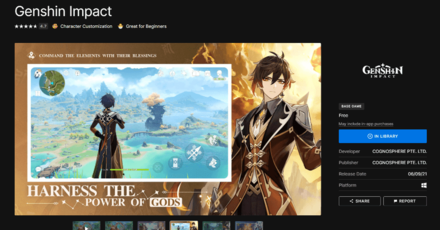 Uninstall Genshin using the Epic Games Launcher