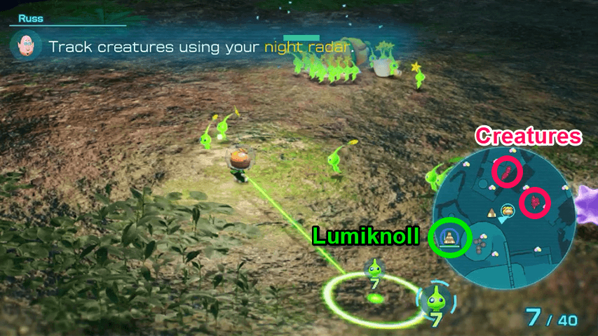 Pikmin 4 - Night Radar Minimap