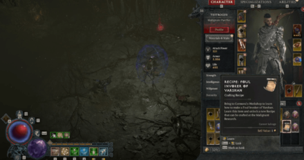 Diablo 4 - Recipe Foul Invoker of Varshan