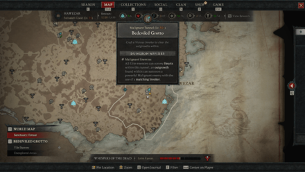D4 Bedeviled Grotto Map Location