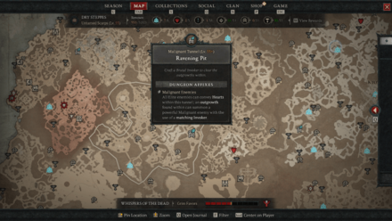 D4 Ravening Pits Map Location