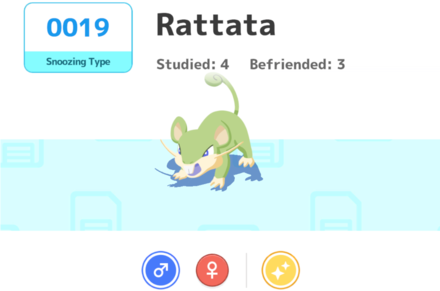 Pokemon Sleep - Shiny Rattata Sleep Style Dex Entry