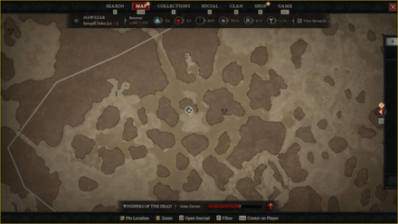 Diablo 4 - Sign of the Light Statue Map View