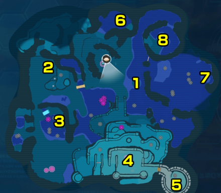 Pikmin 4 - Serene Shores Ship Part Locations Map