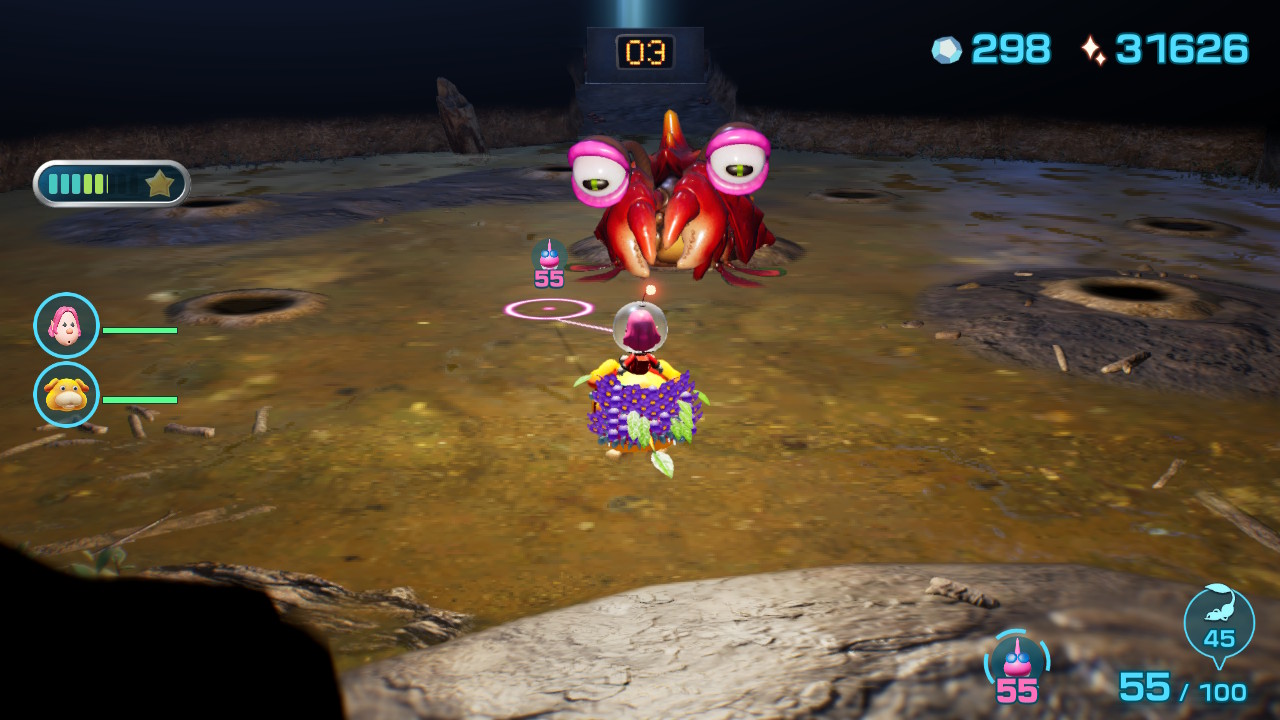 Pikmin 4 - Bug-Eyed Crawmad boss in Primordial Thicket