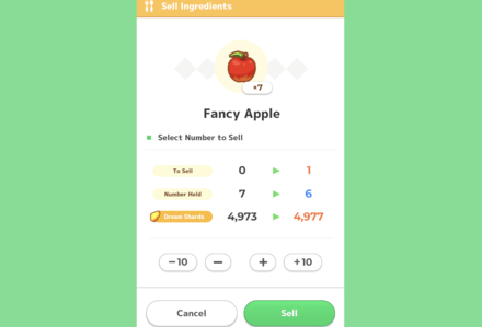 Pokemon Sleep - Sell Fancy Apple Ingredient