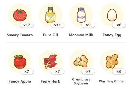 Pokemon Sleep - Ingredients Inventory