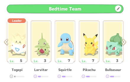 Pokemon Sleep - Bedtime Team With Low Energy