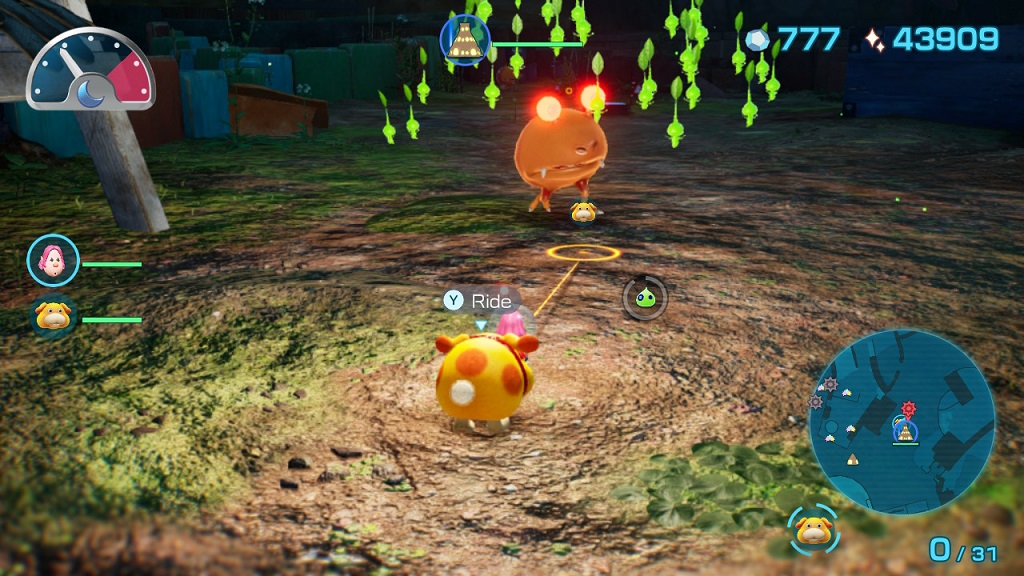 Pikmin 4 - using Glowmob on a Jumbo Bulborb