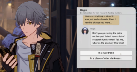 Honkai Star Rail - Mystery Trotter Day 5 Regin Message