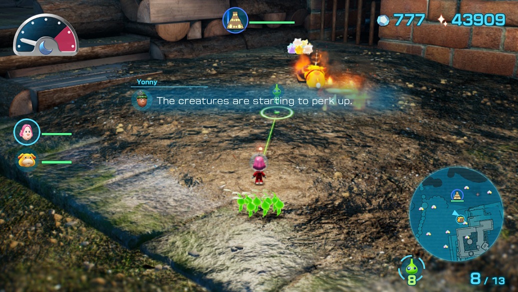 Pikmin 4 - Oatchi attacking a Pyroclasmic Slooch