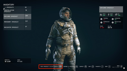 Starfield - Hide Spacesuit Transmog