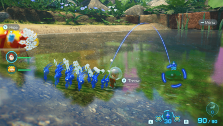 Pikmin 4 - Throw Blue Pikmin at Wolpole
