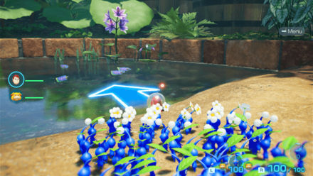 Pikmin 4 - Puckering Blinnow Rush with Blue Pikmin
