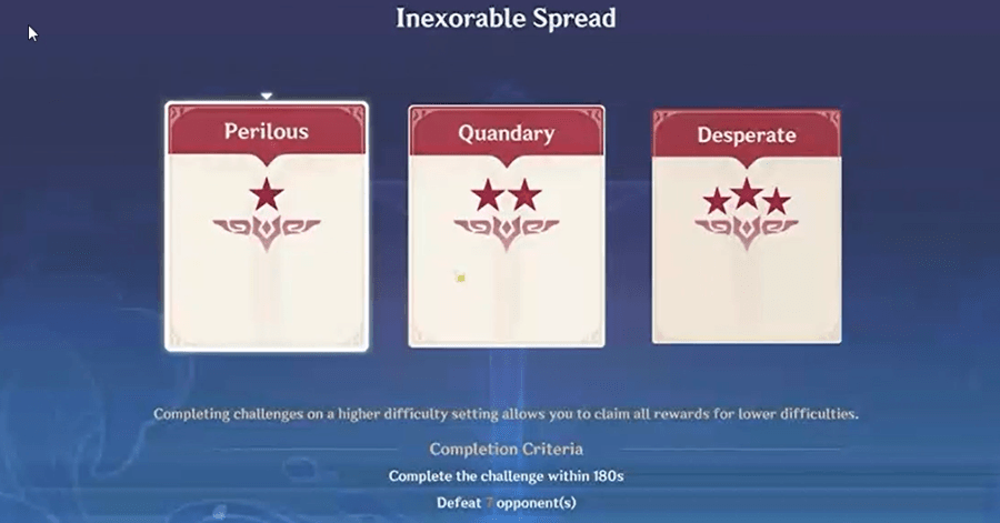 Genshin - How to Play Verdict of Blades - Choose a Difficulty Level