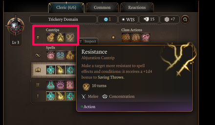 Baldurs Gate 3 BG3 -   Cantrips