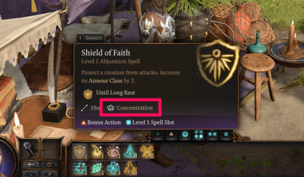 Baldurs Gate 3 BG3 - Concentration Spells