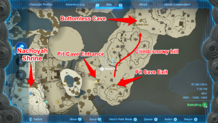 Zelda TotK Nachoyah Shrine to Bottomless Cave