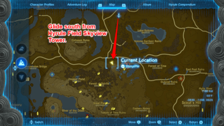Zelda TotK Great Plateau Foothill Cave From Hyrule Field Skyview Tower