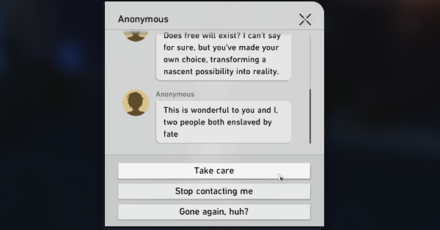 Honkai Star Rail - Letter from a Strange Woman - Kafka Follow Up Message