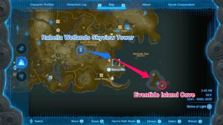 TOTK - Eventide Island Cave Route