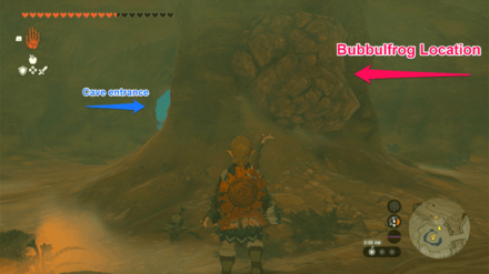 TOTK - Spectacle Rock Cave Bubbulfrog Location