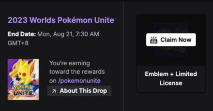 Pokemon UNITE - Claim Code from Drops Inventory