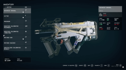 Starfield - Inventory Items UI