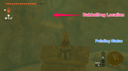 TOTK - East Gerudo Ruins Cave Bubbulfrog Location