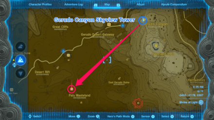 TOTK - Quicksand Lake Cave Route