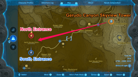 TOTK - Gerudo Sanctuary Entrances