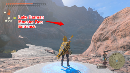 Zelda TotK Sibajitak Shrine to Lake Darman Monster Cave