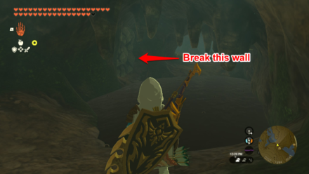 Zelda TotK Rauru Hillside Cave Bubbulfrog Location