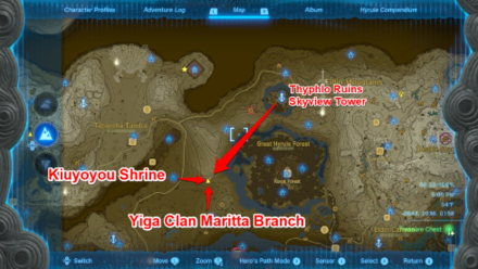 Zelda TotK Thyphlo Ruins Skyview Tower to Yiga Clan Maritta Branch