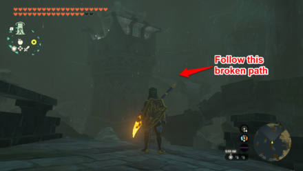 Zelda TotK Path to Ancient Zora Waterworks Bubbulfrog