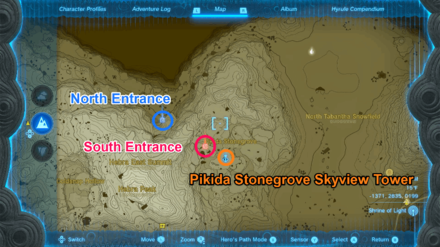 TOTK - Pikida Stonegrove Northwest Cave Entrances