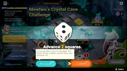 Pokemon UNITE - Crystal Cave Roll Dice (Mewtwo Y)