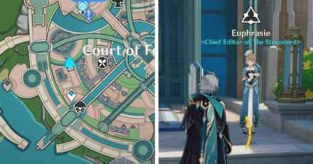 Genshin - Talk to Euphrasie at the Court of Fontaine