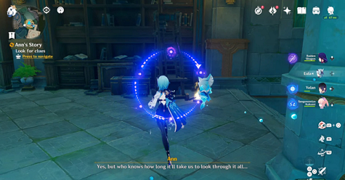 Genshin - looking for clues in the study