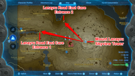 Zelda TotK Mount Lanayru Skyview Tower to Lanayru Road East Cave