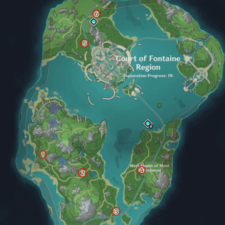 Genshin Impact - Salsa Location Map