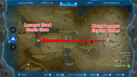 Zelda TotK Mount Lanayru Skyview Tower to Lanayru Road South Cave