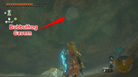 Zelda TotK Mapla Point Cave Bubbulfrog Location