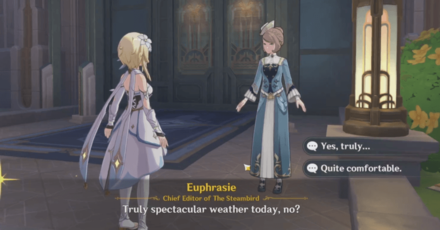 Genshin Impact - Talk to Euphrasie Steambird Interview