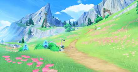 Genshin Impact - Fontaine Viewpoints - Morning in the Beryl Mountains, Clear Weather