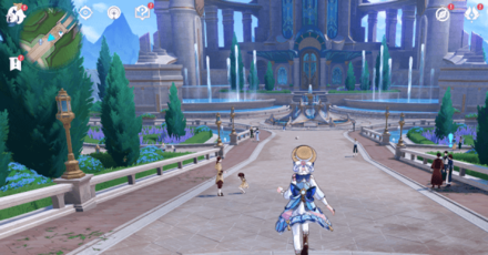 Genshin Impact - Like the Faint Moonlight of Yesteryear Walkthrough - Go to the fountain plaza in front of the opera house